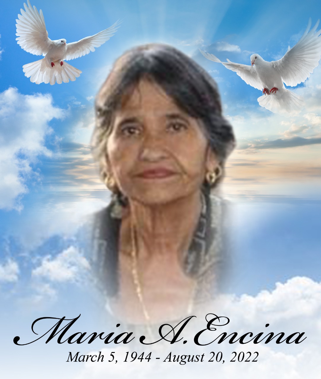 MARIA "AUNTIE RU/IA” ARRIOLA ENCINA - Our Lady of Peace Memorial Plans